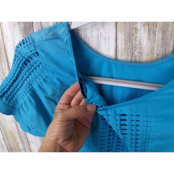 womens Harley Davidson blue stretch shirt no tag cutouts undershirt - Picture 5 of 5